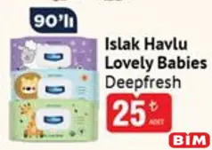 DEEP FRESH ISLAK HAVLU LOVELY BABİES 90'LI fiyat ve kampanya bilgisi